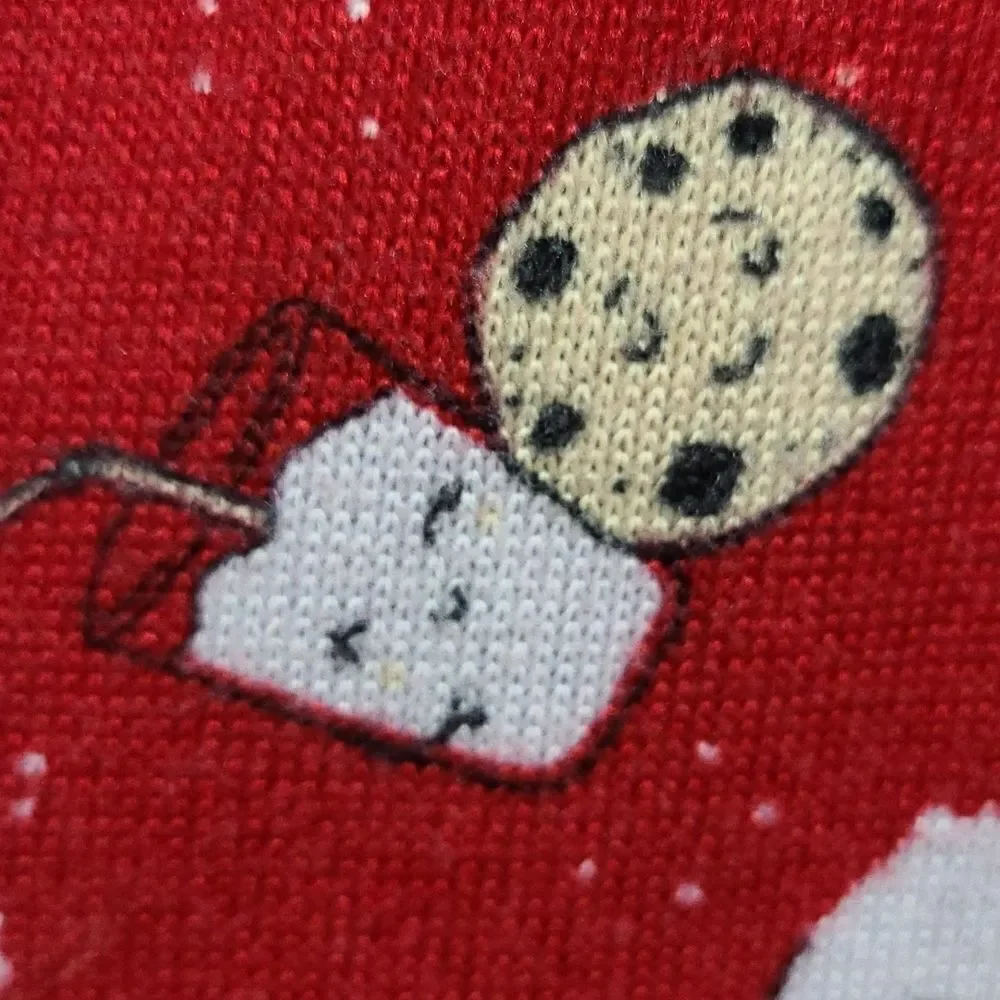 Santa Milk Cookies Christmas Pajama Pants Adult M Red Holiday Lounge Winter PJs